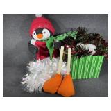 Plush Large Peguin figure & assorted Garland..