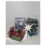 Christmas Lights, Star Tree Topper, Ribbon, S