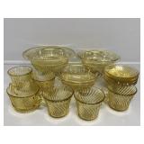 Yellow/Amber Depression Glass Dishes