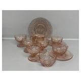 Pink Depression Glass Dishes Hobnail Pattern