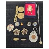 14KT GEP Mens Ring, Cameo Pendant, Gold Toned