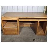 Wooden Computer Desk W/Drawer & Keyboard Tray