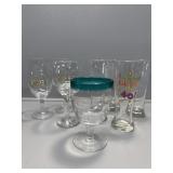 40th Birthday Glass with (3) other glasses