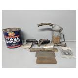 Sharpening Stones, Metal Oil Can, Shoe Shaper