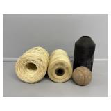 3 Large Spools Thread & Leather Ball