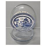 Casserole Dish, Collector Plate, Churchill Blue