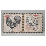 Rooster Picture Framed on Burlap (2)