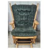 Rocker Glider Chair with Green Cushions
