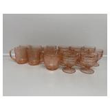 Pink Depression Glass Mugs & Sundae Dishes