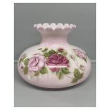 Pink Hurricane Glass Floral Lamp Shade