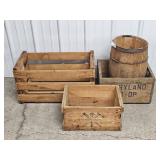 Wooden Crates(3), Small Wooden Barrel