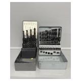 2 Sets of Twist Drill Bits in Metal Case