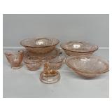 Pink Depression Glass Serving Dishes