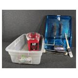 Paint Tray, Roller Cage,4in Roller, Paint Pail