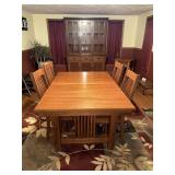 Mission Style Solid Oak Dining Table w/ Chairs