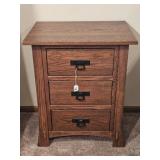 Gascho Wooden 3 Drawer Night Stand