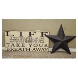 Life Wall Art & Metal Barn Star
