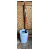 Bucket w/ Flex Hose and Orange Sticks