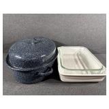 Roaster W/Lid & Baking Dishes (2)