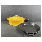 Zakarian Cast Iron Skillet, Le Creuset Dutch Oven