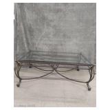 Glass & Wrought Iron Coffee Table