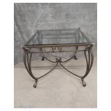 Glass & Wrought Iron Side Table