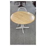 Round Drop Leaf Table With 1 Chair