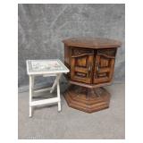 Wooden Hexagonal Wooden End Table