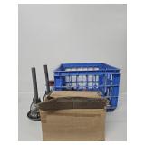 U-Bolts, Plastic Crate, Solar Lights(2)