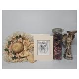 Angel Candle Holder, Dog Print, Hat Wall Decor,