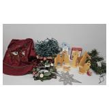 Tree Skirt, Lights, Star, Wooden Nativity, C