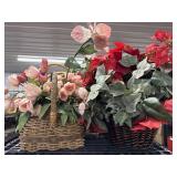 Wicker Basket with Artificial Flowers