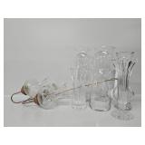 Clear Glass Vases(6), Hobnail Milk Glass Vase