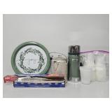 Stanley Thermos, Plastic Cups, Wax Paper,