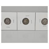 1943 Mercury Dimes(2), 1945 Mercury Dime