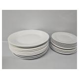 White Dinner Plates(10), White Snack Plates(10)