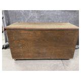 Large Wooden Box on Wheels