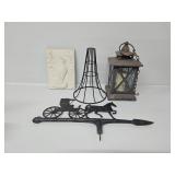 Metal Horse and Buggy Weather Vane, Decorative