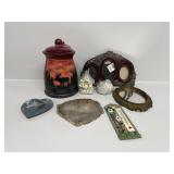 Hand Painted Jar, Picture Frame, Small Mirror