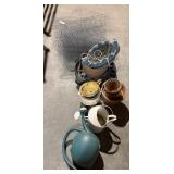 Flower Pots, Watering Can, Wire Fence