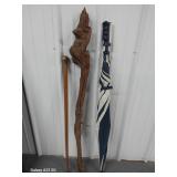 Driftwood Walking Stick & Golf Umbrella