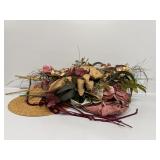 Artificial Flowers and Straw Hat