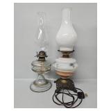 White Floral Lamp, Clear Oil Lamp