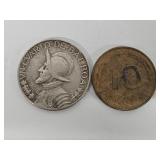 Panamanian Balboa Coin, German Pfennig Coin