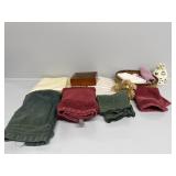 Hand Towels, Wash Clothes, Wicker Basket