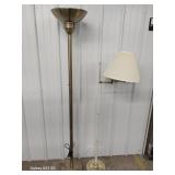 Gold Tone Floor Lamp & White Floor Lamp