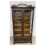 Wooden Display Hutch With A  Drawer & Glass