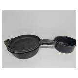 Lodge Cast Iron Pans [2] & Enamelware Pot