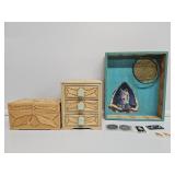 Matchstick Folk Art Trinket Box,Chest Of Drawers