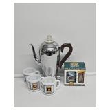 General Electric Vulcan Water Percolator & Cups